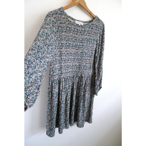 APIECE APART Olivia Floral Smocked Long Sleeve Mini Dress Shopbop 12 XL $325 - Picture 7 of 12